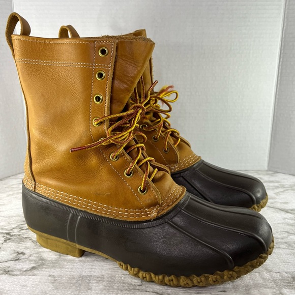 LL Bean Boots Men’s 9 M Brown Duck Waterproof Trail Hunting Outdoor Maine USA - Picture 1 of 8